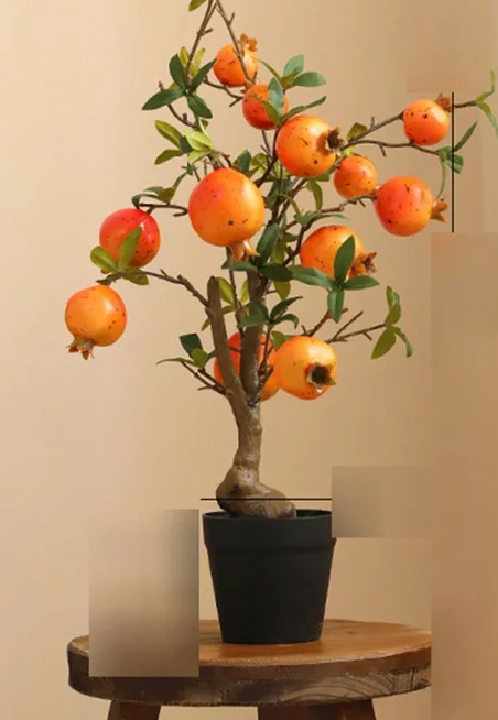 43 inch Artificial Pomegranate Fruit Tree in Nursery Pot