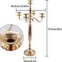 Vincidern 28'' Tall Gold 5 Arm Candelabra Centerpieces for Table, 4pcs Taper Candle Holder for Wedding Decoration, Party, Event, Christmas Candelabra