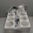 9MMML Farmhouse 6-Light Glass Chandelier, Modern Black Light Fixture for Kitchen Dining Room Over Table, Industrial Lighting for Living Room, Foyer, Entryway, E26 Bulb Base