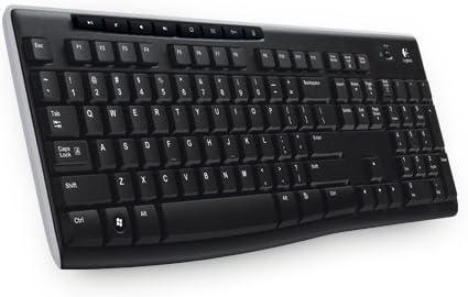 Logitech K270 Wireless Keyboard, USB Unifying Receiver, Black