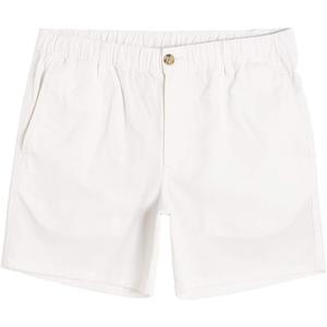 maamgic Men's Classic-fit 5.5" Cotton Casual Shorts Elastic Waistband with Multi-Pocket Daily Wear Walking Summer Outfit (33, White)