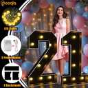 Pooqla 3FT Marquee Light Up Numbers, Black Lighted Party Decor for her him Women Men, Giant Mosaic Light Up Numbers for 3rd 13th 30th Birthday Anniversary Decoration, Number 3