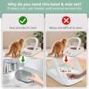 Bowl & Mat Set for Automatic Microchip Cat Pet Feeder, Sealing Ring Design for Keeping Food Fresh and Reducing Odor, Easy to Clean (Grey)