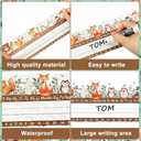 50PCS Woodland Friends Nameplate Traditional Manuscript Flat Left or Right Alphabet Name Tags with Adhesive Dots Classroom Flat Name Plate for School Student Desks Supply Woodland Creatures Decoration