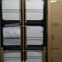 No Assembly Bookshelf, 3 Tier Stylish Black Folding Book Shelf, Foldable Bookcase with Glass Shelf, Small Collapsible Display Case Storage Organizer for Bedroom, Living Room