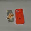 KMAMBAG Mag-Ring Designed for iPhone 17 Pro Max Case, Liquid Silicone [Moisturizing Factor] Extreme Soft Slim Phone Case with Stand [Compatible with MagSafe] for 17 Pro Max 6.9 inch Men Women, Red