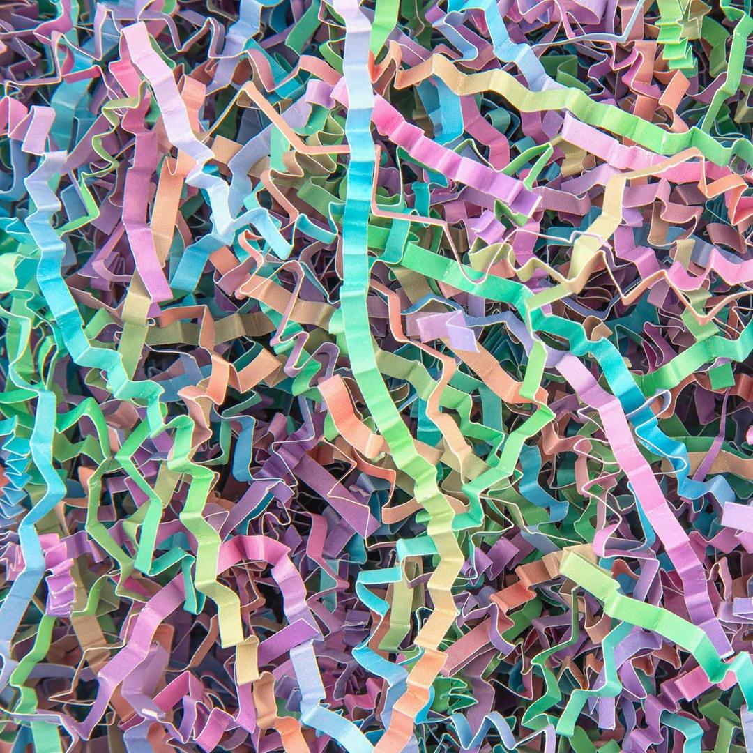 Caleihd 1/2 LB Crinkle Cut Paper Shredded Filler Paper for Gift Baskets Gift Box Confetti Shreds Decoration Stuffing for Birthday, Weddings, Anniversaries, Christmas Wrapping Multi-color