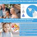 8 x BOCOOLIFE Ear Dryer Ear Tips Soft Replacement Ear Tips Ear Dry Blower for Swimmers Ear Dryer 6pcs - 3 Color-Coded Soft Silicone Replacement Earpieces