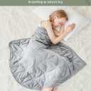Weighted Lap Blanket 7 lbs for Adults, Luxury Soft Small Weighted Blanket, Compact Portable Weighted Lap Pad for Relaxation, Sleeping, Travel, All-Season Use, Light Grey, 40" x 52"