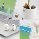 2 x CARFIB Cute Rabbit Car Dashboard Decoration Car Rearview Mirror Interior Accessories Home Desktop Decor Ognament Funny Gift for Women 2Sets