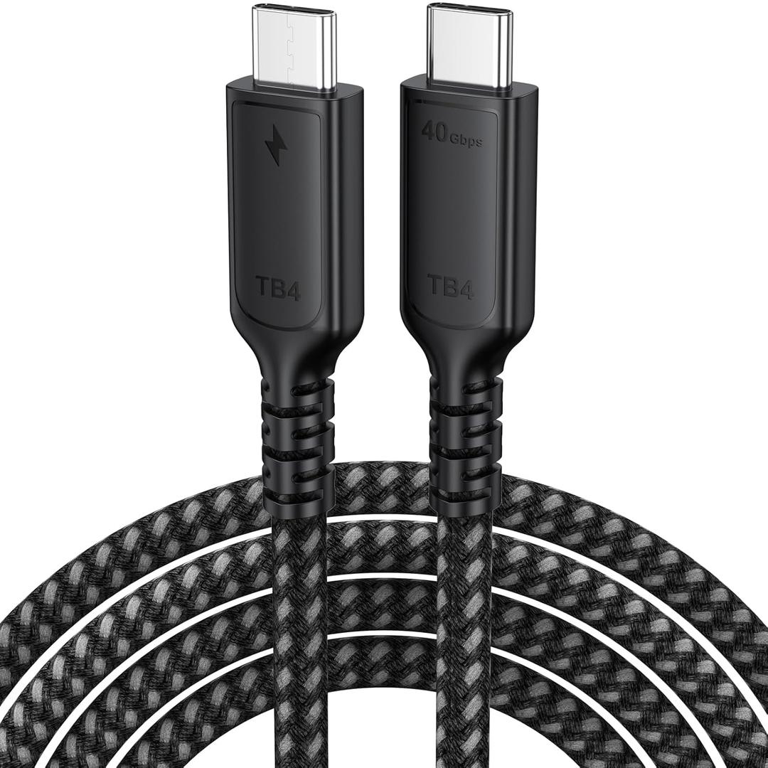 USB 4 Cable 6ft for Thunderbolt 4, USB4 40Gbps High Speed Data Transfer, 8K@60Hz /4K@120Hz Display 240W Charging USB C Data Cables for Thunderbolt 4 Thunderbolt 3 USB-C Devices