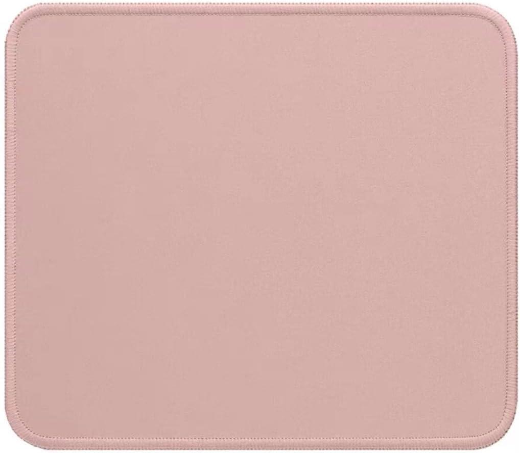 Computer Mouse Pad with Stitched Edge, Premium Textured Small Mouse Mat, Non Slip Black Rubber Base Gaming Mouse pad for Laptop, Home&Office, 10.2x8.3x0.12in,Dark Rose/Black Base