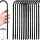 Gtongoko Trampolines Wind Stakes,Heavy Duty U Shaped Rebar Tent Stakes Ground Anchors Galvanized Steel Safety Trampoline Anchors for Camping Tents, Soccer Goals 12 INCH 16 Packs