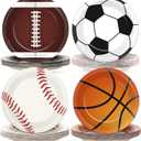 ZOIIWA 80Pcs Sports Themed Birthday Party Supplies - All Star Plates, Baseball, Football, Soccer, Basketball Dinnerware - Superstar Disposable Paper Plates for Boy Birthday, Baby Shower Party Decor