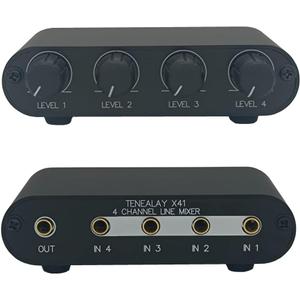 4 Way Audio mixer Stereo line levels control Box mini passive mixer (X41)