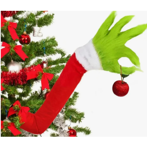 Christmas Elf Body Tree Decorations Furry Green Elf Arm Decorations Xtmas Tree Arm Hanging Ornament for Winter Party Supplies Xmas Holiday Decorations