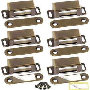 Kitchen Cabinet Magnets Closure CBRIVE 6 Pack Cabinet Magnetic Catch Cupboard Door Magnets Heavy Duty 15 lbs Metal RV Drawer Latch Closet Closing Stainless Steel Shutter Hardware Closer-Bronze