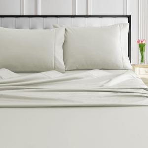 Tribeca Living 1000 Thread Count Egyptian Cotton Sheets King Size, Luxurious and Ultra Soft Sateen Weave, 22" Extra Deep Pocket 4-Piece Bed Sheet Set, Sand