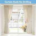 Tension Curtain Rod No Drilling 51168In(14Ft), Extra Long Curtain Rod for Windows Outdoor Patio, Adjustable Heavy Duty Tension Rod Shower Curtain Rod for Bathroom Renter Friendly, Never Rust, White