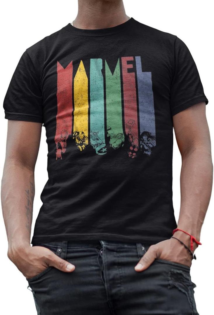 Marvel Rainbow Heroes Color Daze Avengers T-Shirt (Small, Black)