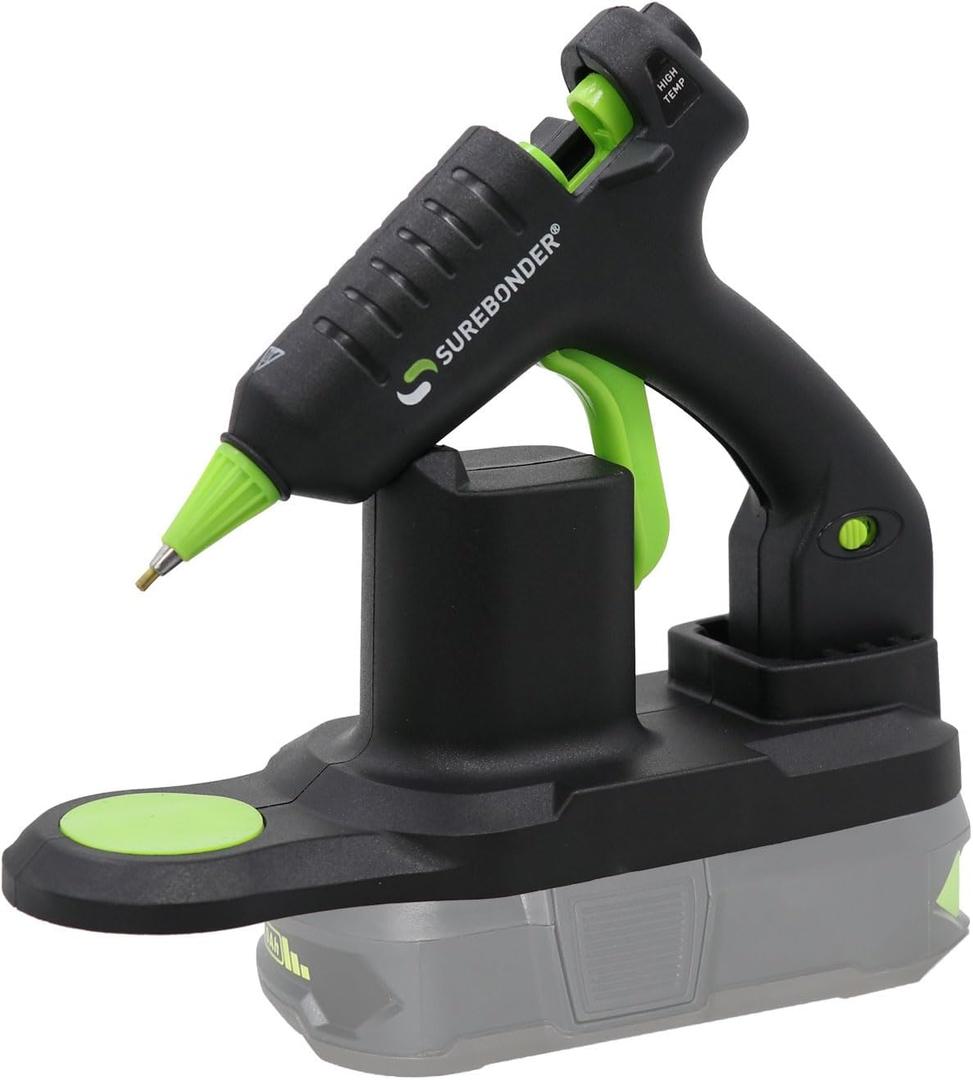Surebonder Cordless 18V Ryobi Type Battery Powered High-Temperature Mini Hot Glue Gun - Detail Tip - 20 Watt - Battery and Charger NOT Included