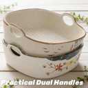 2 Pack Ceramic Small Casserole Dishes, 7" x 6.5" Baking Dish for Toaster Oven, 20 OZ Deep Lasagna Pan with Handles, Durable Vintage Bakeware Pans for Cake Brownie Kitchen, Microwave Safe