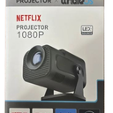 [Netflix Official/Stereo Speaker] 4K Projector with WiFi and Bluetooth, 1080P Native Mini Projector Portable, One-Click Use Built-in Netflix/YouTube/PrimeVideo/D+, Smart Home Outdoor Projector Black