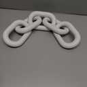 Wood Chain Link Decor - White Wooden Decorative Objects for Shelves, Coffee Table Sculpture, Book Shelf Accessories, Modern Shelf Decor Accents, Console or Entryway Table Decorations