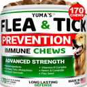 Flea and Tick Prevention for Dogs Chewables - 170 Treats - Natural Dog Flea and Tick Treatment Chewable Supplement - Oral Pills - All Breeds & Ages - Soft Chews - Made in USA - Bacon Flavor, 

07/2026