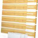 SpaceAid Bamboo Drawer Dividers (Need 2.35" Deep Drawer) Kitchen Adjustable Drawer Organizers, Expandable Organization for Home, Office, Dressers and Bathroom, 6 Dividers (13.25-17 in)