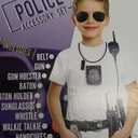 Dress-Up-America Kids Police Officer Pretend Play Set  10-Piece Costume Accessories with Badge, Belt, Gun & Handcuffs  Halloween Role Play Kit for Ages 310