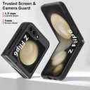 OOK Designs for Samsung Galaxy Z Flip 6 Case Black Wild Flower Design Hard PC+Soft TPU Bumper Anti-Slip Ultra Thin Cover Protective Shockproof for Galaxy Z Flip 6 (Black Wild Flower)