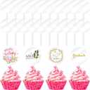 Chunful 30 Pack 2 Inch Circle Acrylic Custom Cupcake Topper, DIY Clear Blank Cake Personalized Cupcake Topper with Sticks for Birthday Party, Easter, Wedding, Baby Shower Cake Decoration
