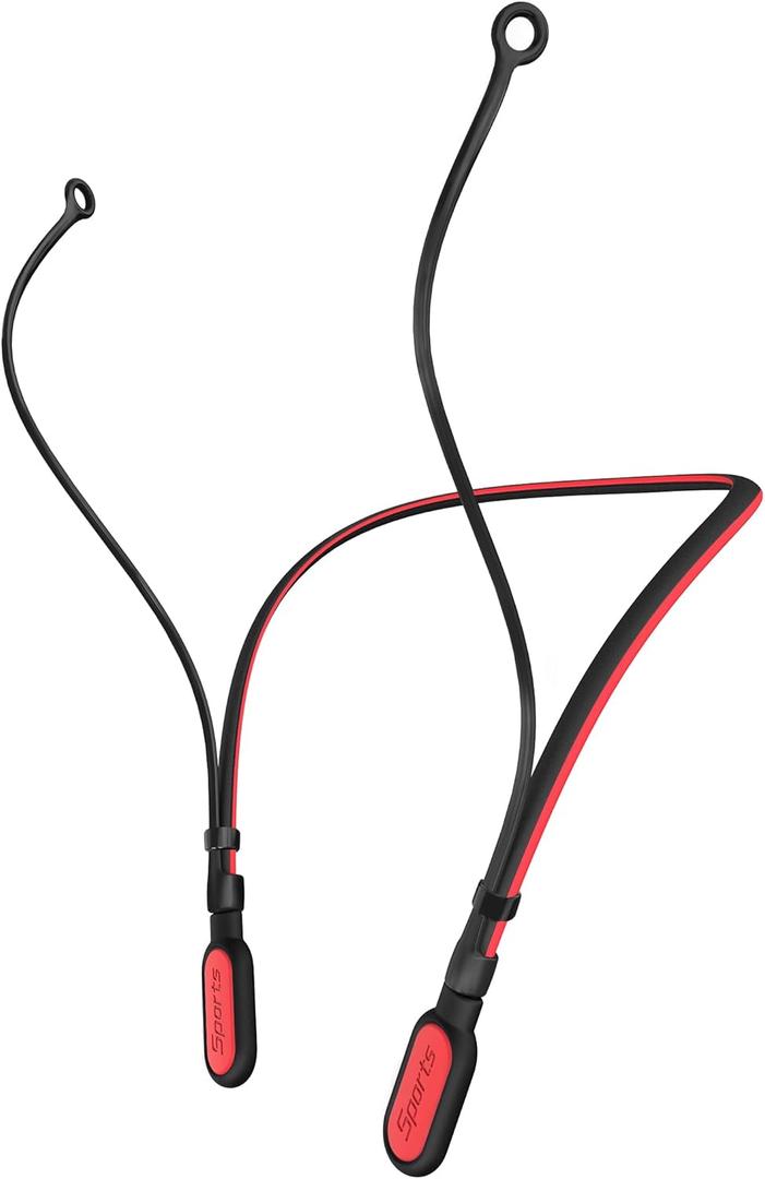 HALLEAST Earplugs Cord, Anti-Lost Earplug Lanyard Neckband, Safety Connector Strap, Red
