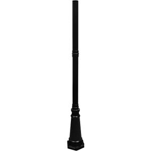 Gama Sonic Imperial III Lamp Post for Outdoor Solar Post Light with 3" Fitter Mount, 79" Tall, Black Heavy Duty Cast Aluminum, Universal Fit 3inch Pole - GS-97SP (97SP0)