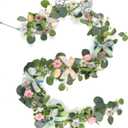Easter Garland,6 FT Artificial Green Leaf Vine with Bows,Eggs,for Spring Holiday Party Home Decoration, Farmhouse Hanging Rustic Easter Garlands Decor