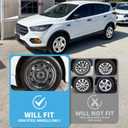 4-Pack 17 inch Hubcaps Compatible with Ford Escape 2013-2026, Fit for 17" Steel Wheel, Replaces OEM #GJ5Z-1130-A, Rim Cover Hub Cap (Bright Black Color)