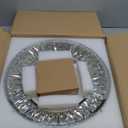 Modern Crystal Chandeliers for Dining Room LED Light Fixture Close to Ceiling Chandelier Flush Mount Ceiling Light Dimmable Lamp with Remote for Living Room Bedroom Hallway 2700K 6000K (19.7'' Width, Silver)