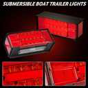 Hifybaty LED Trailer Lights Kit - Submersible Rectangular Trailer Tail Light Kit with Metal Box, Utility Brake Stop Turn License Trail Lights for Boat Trailer RV Truck Camper Tractors Canoes