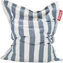 Fatboy Slim Outdoor Bean Bag Chair, Stripe Ocean Blue, Medium, 47"D x 61"W x 8"H