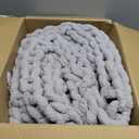 Bigacogo Chunky Knit Throw Blanket for Couch, 40x60 inches, 100% Hand Knitted with Thick Jumbo Chenille Yarn, Cozy Soft Large Rope Knot Cable Crochet Blankets for Sofa Bed Living Room, Light Grey