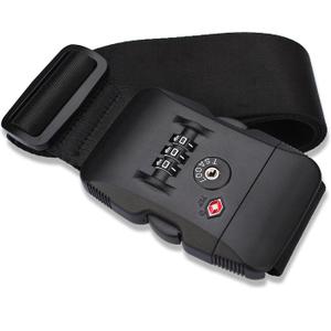 Adjustable TSA Luggage Straps,Cross Suitcase Belts 3-Digit Combination Lock for 20-34" Suitcases, Great Travel Accessory (Black)