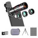 Phone Camera Lens Kit Upgraded Version Telephoto 28X Wide Angle 0.6X Macro 20X Fisheye 198° for Most