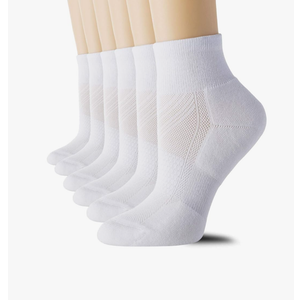 CS CELERSPORT Ankle Athletic Running Socks Low Cut Sport Tab Sock for Men and Women (6 Pairs), Medium, White+Grey+Black
