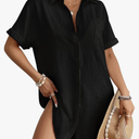 Bsubseach Women Swimsuit Coverup Shirt Dress Button Down Bathing Suit Cover Up Beach Vacation Outfits, Size S