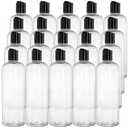 Peohud 20 Pack 16oz Clear Plastic Empty Bottles with Disc Top Flip Caps, Refillable Shampoo Bottles, Squeezable Travel Containers for Lotions, Cosmetics, Liquid Body Soap, Creams, BPA Free