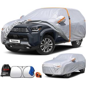 Car Cover Waterproof All-Weather,Heavy-Duty Outdoor Full Exterior Automobiles SUV(Length 191-201 inch) with Windshield Sun Shade Universal Fit Ford Explorer,Toyota Highlander,Durango etc