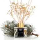 Reed Diffuser Set - 3.38 fl oz Black ice Premium Scented Oil with Preserved Baby's Breath & Cotton 6 Sticks | Long-Lasting Aromatherapy for Home, Bedroom, Bathroom, Office Home Decor