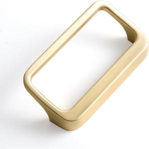 Goo-Ki Light Brushed Brass Cabinet Pulls with 2.5'' Hole Center(64mm),Modern Zinc Alloy Drawer Pulls for Drawer,Wardrobe,Cupboard,6 Pack