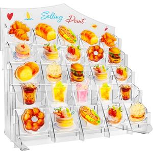 Acrylic Sticker Display Stand, Sticker Holder Display for Vendor Events, Brochure Holder with Customizable Space for Big cards, Designed for Small Business Supplier Events and Trade Shows-Large